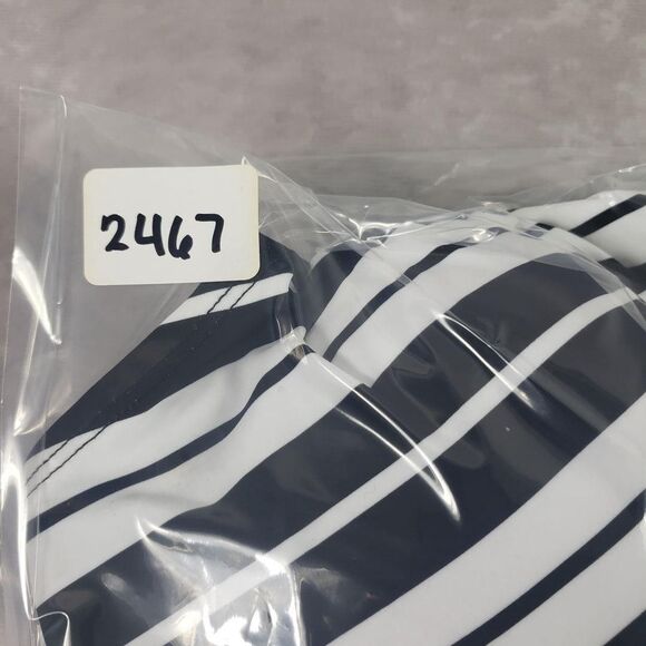 One Piece Swimsuit Womens 12 Black White Striped Tummy Control D Cup Ruched - Picture 13 of 13